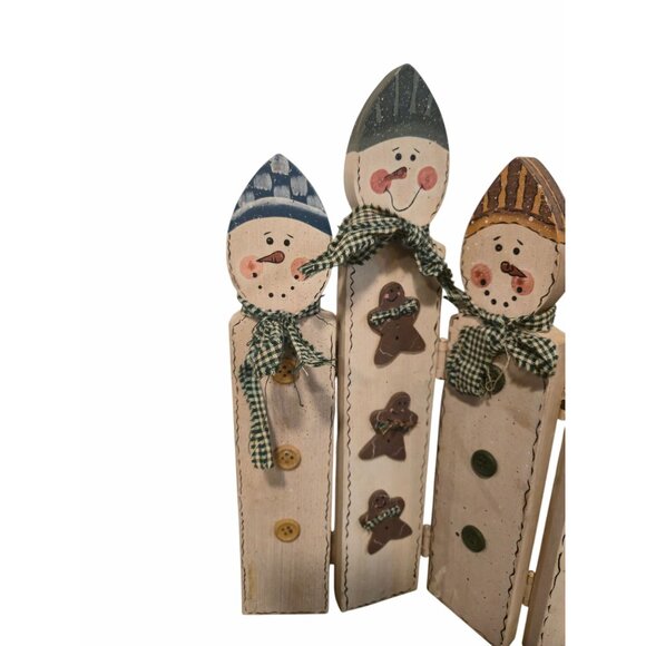 Rustic Wooden Snowman Family Décor, Primitive Farmhouse Christmas Decoration, Fo - Picture 4 of 10
